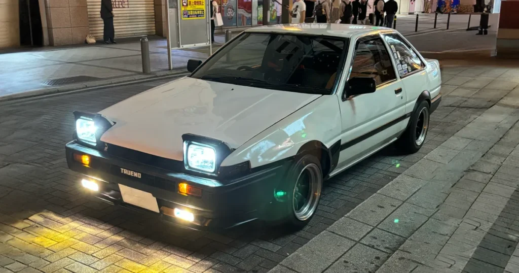 an Initial D style Sprinter Trueno in Akihabara